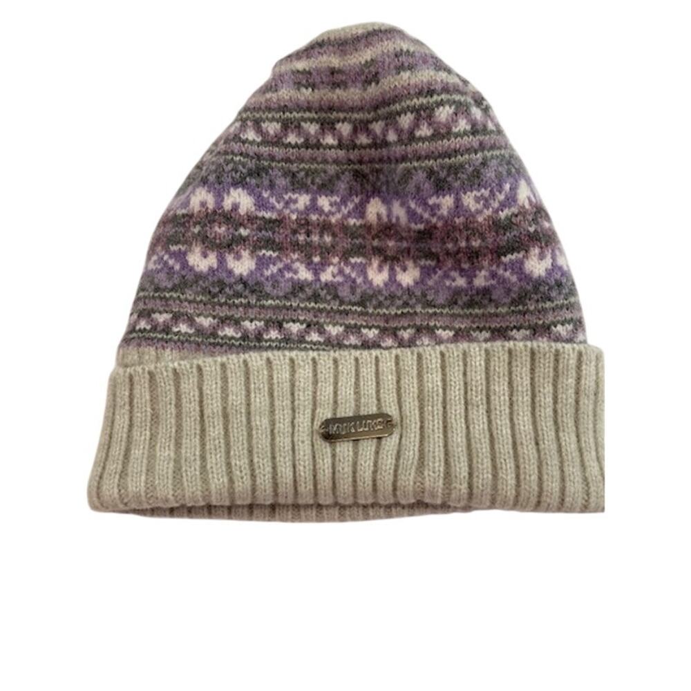 MUK LUK-Beanie Fairisle Pattern With a Folded Ribbed Cuff